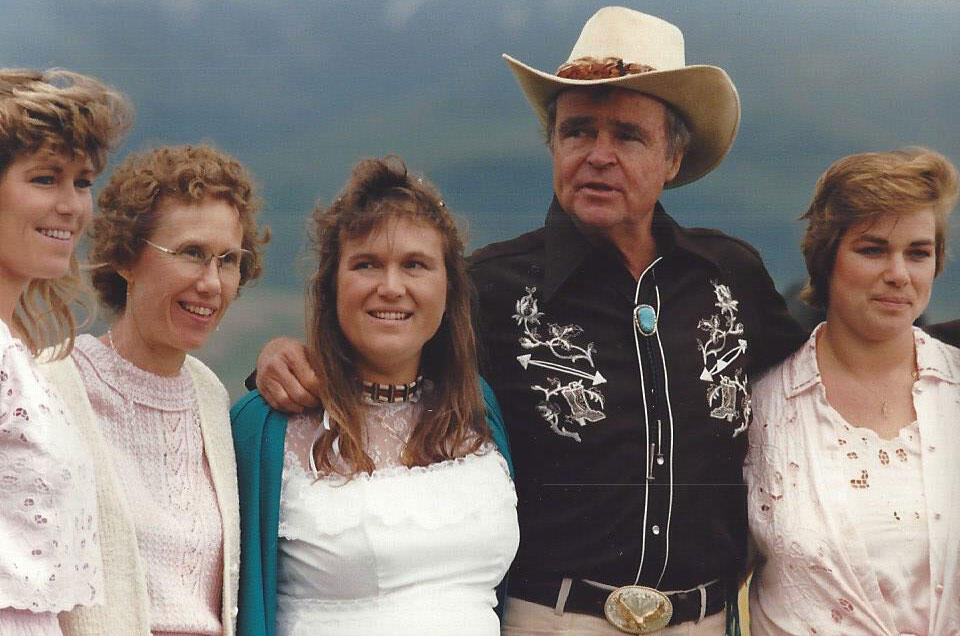 Cheryl Miller and her father at her wedding.