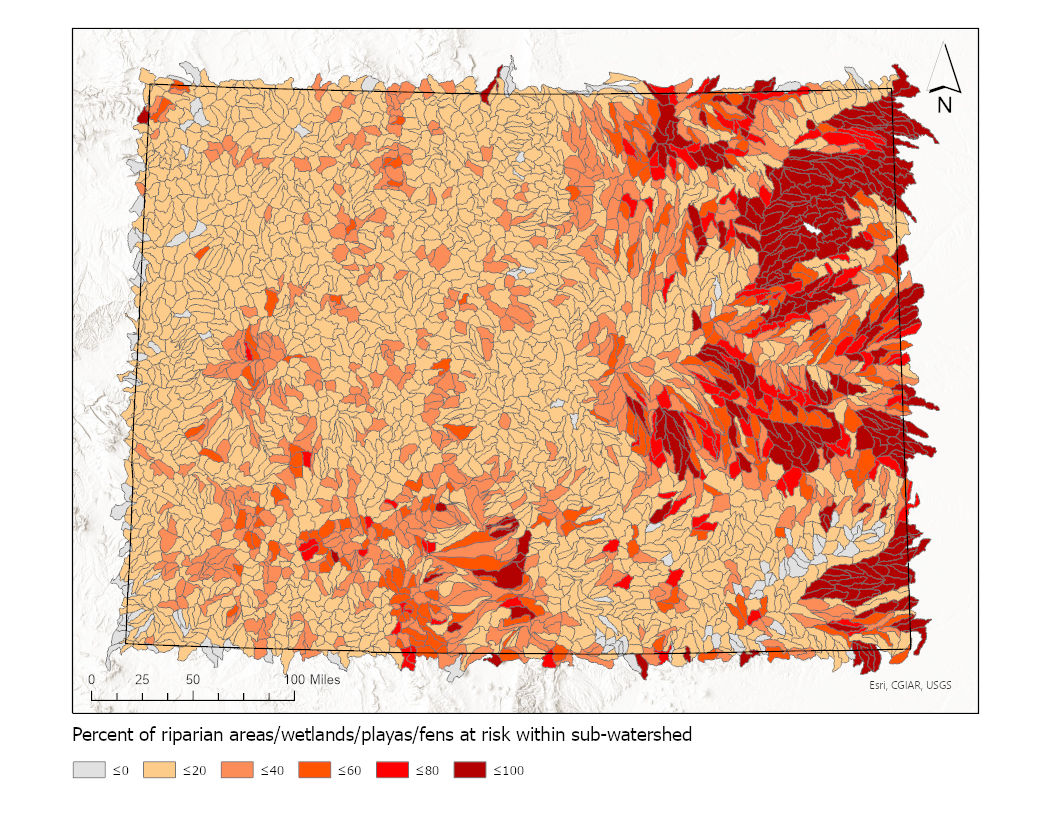 A map showing yellow and red blotches over Colorado, with very red areas in east Colorado.