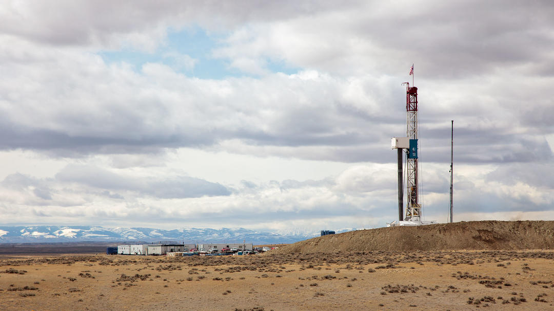 An oil drill in the heart of Wyoming’s sagebrush steppe.