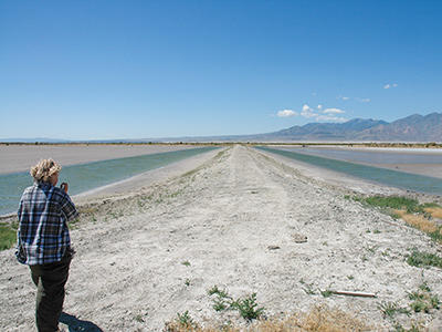 Ella Sorensen at the site of the water release in 2008.