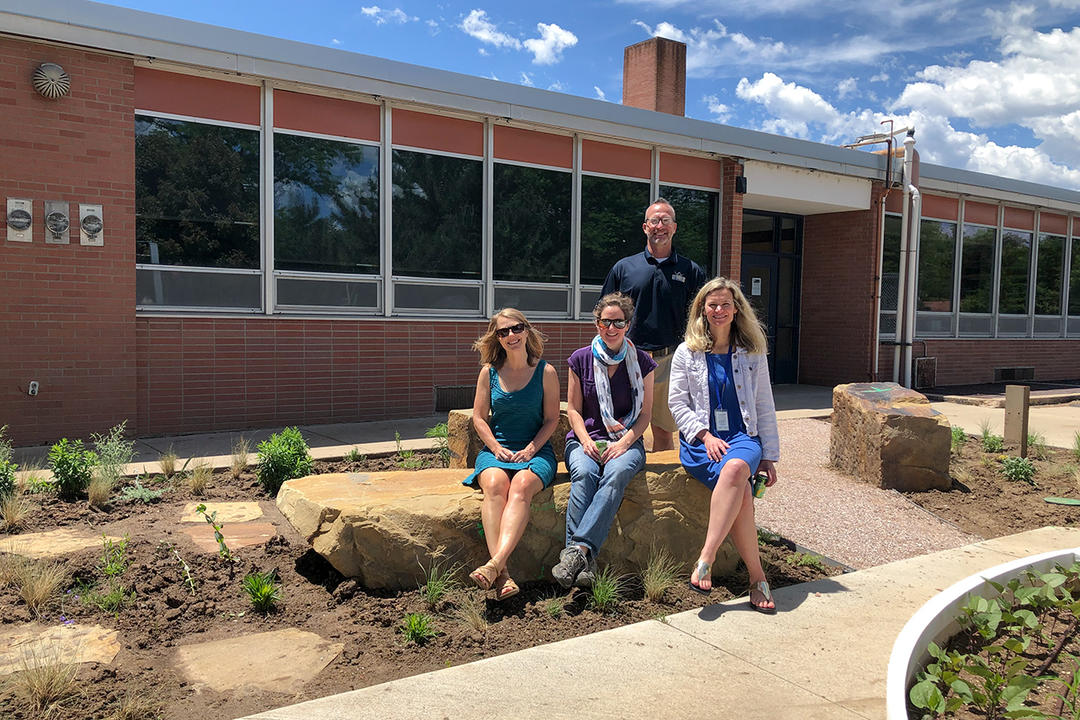 The newly-planted Habitat Hero garden at Lesher Middle School.